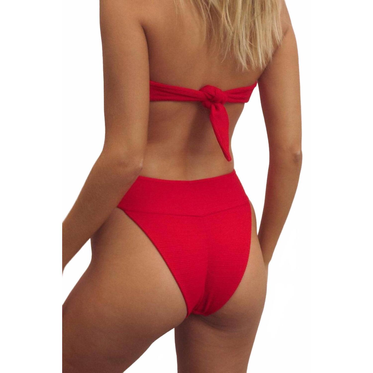 New Montce Tamarindo Bikini Bottom In Crimson Micro Scrunch — image 2 of 6